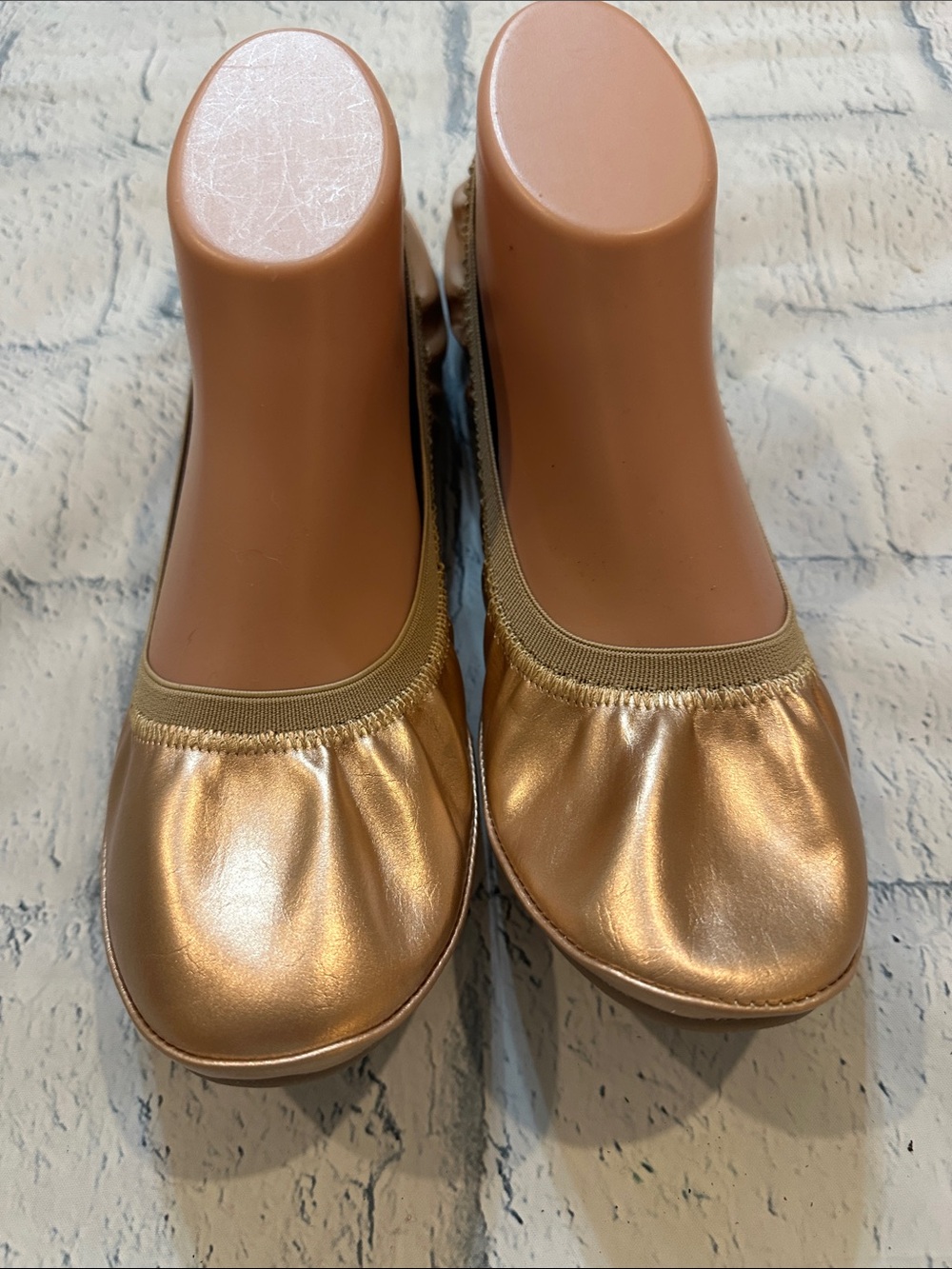 Ollio Metallic RoseGold Ballet Flats